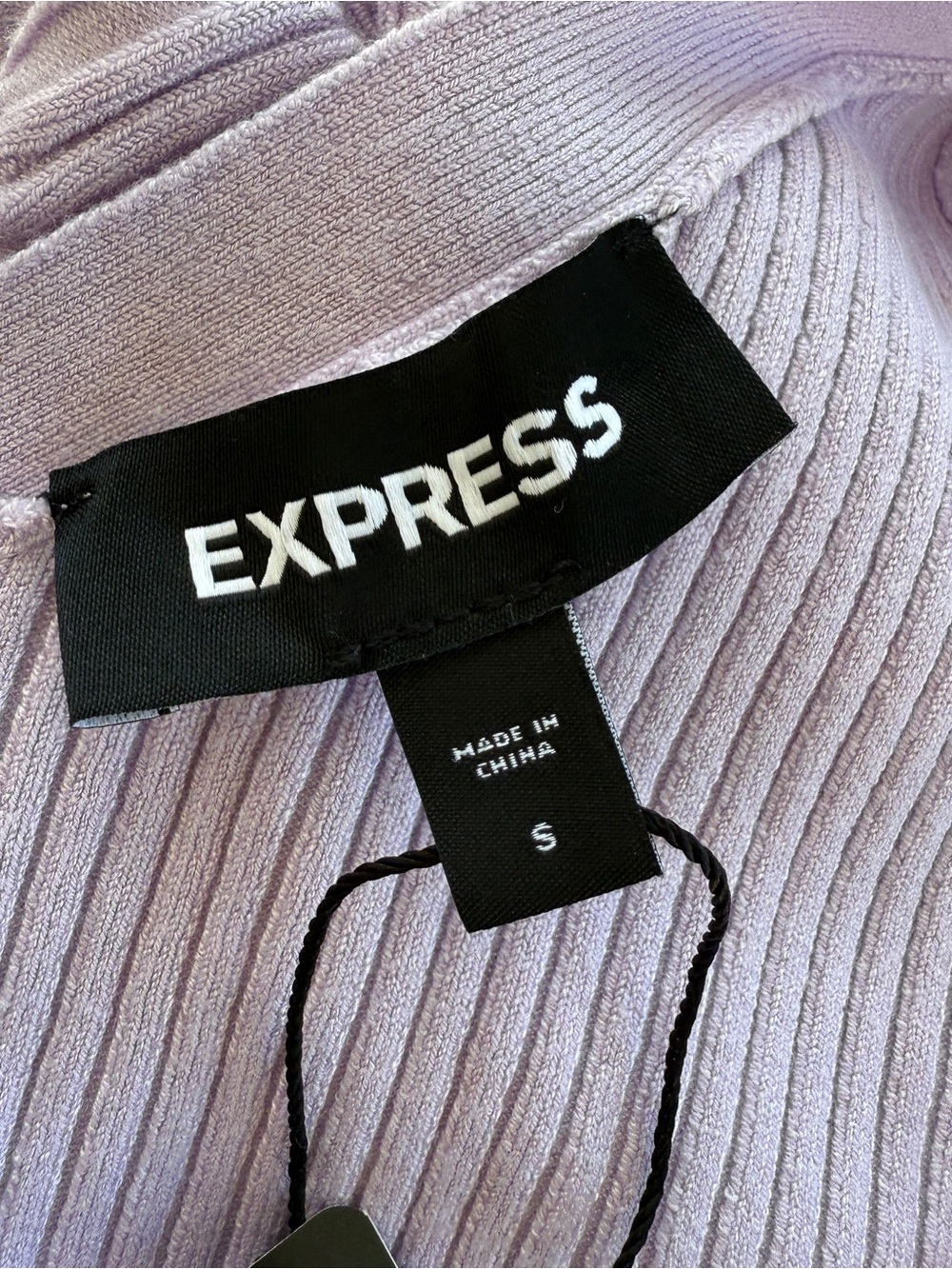 Express Size Small Lavender Ribbed Knit Fit & Flare Mini Dress NWT - Picture 7 of 8